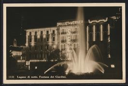 AK Lugano, Fontana dei Giardini, 1936