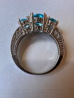 Bague 3 topazes bleu femme