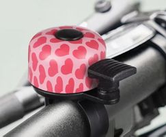 Velo Fahrrad Klingel Glocke mit Herz Muster pink