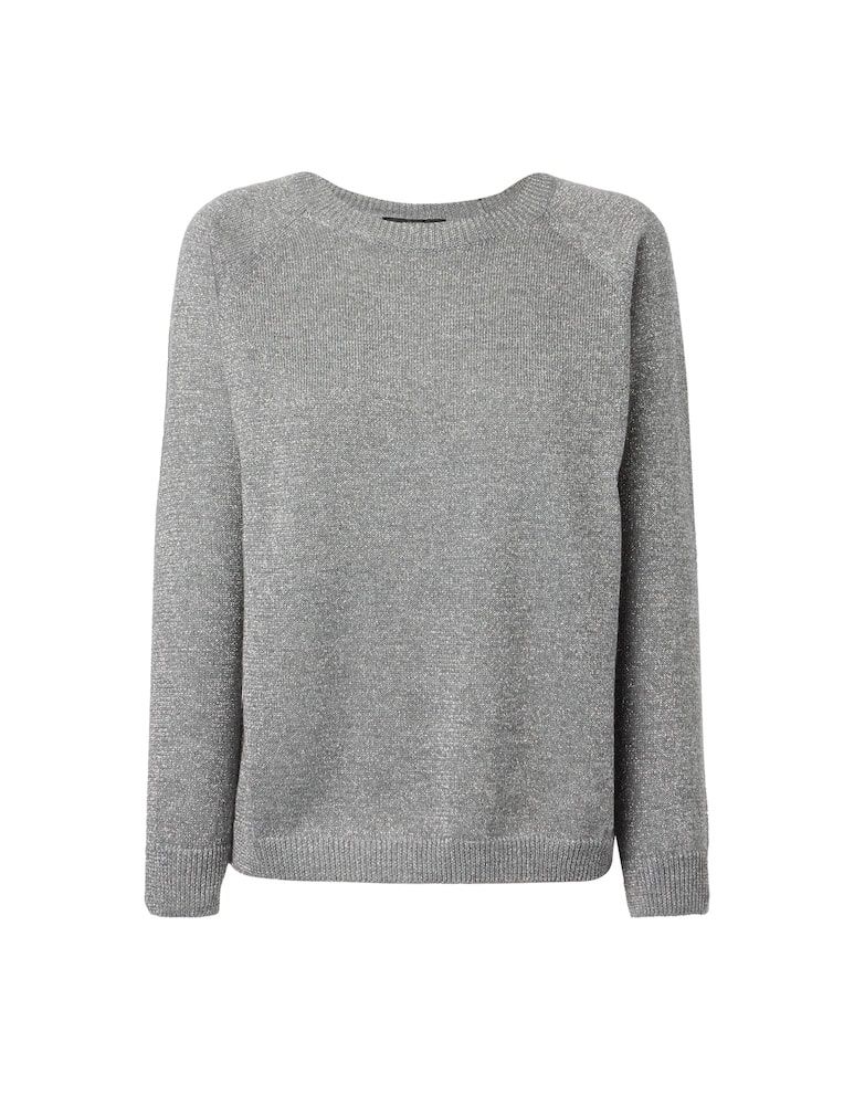 Max Mara Maglioni & Felpe: Max Mara Weekend Pullover mit Metallic-Effekt – Grau/Silber – Nuovo (secondo la descrizione) da Ebmatingen venduto da dartim