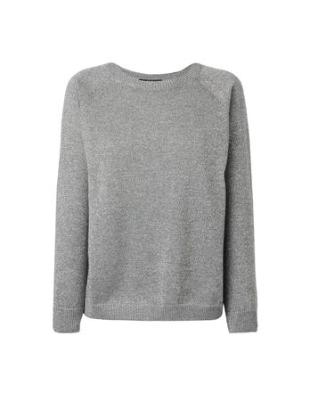 Max Mara Weekend Pullover mit Metallic-Effekt – Grau/Silber