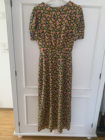 Saloni Seidenkleid Floral Grün Gr 36