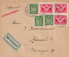 Luftpost-Brief AdAA/DAL München - Zürich 1925