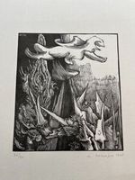 Michel Terrapon 1975 HOLZSCHNITT SIGNIERT NUMMERIERT