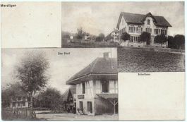 2-Bild-AK MERZLIGEN Dorf & Schulhaus