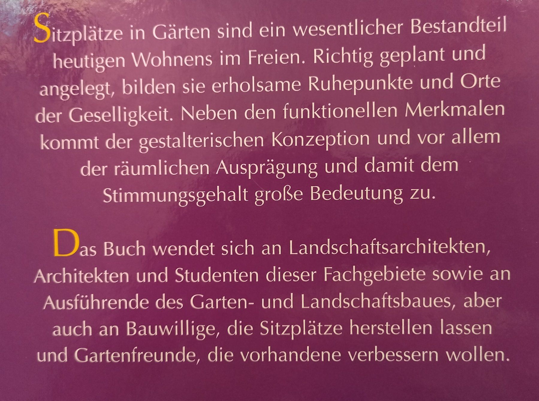 Bücher: Garten-Sitzplätze: Konzeption und Planung / Buch 2004 – Gebraucht aus Bellach von JingleJerry 7