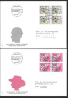 2 FDC 782 + 784 Teilserie Viererblöcke ET Bern 25.8.1989