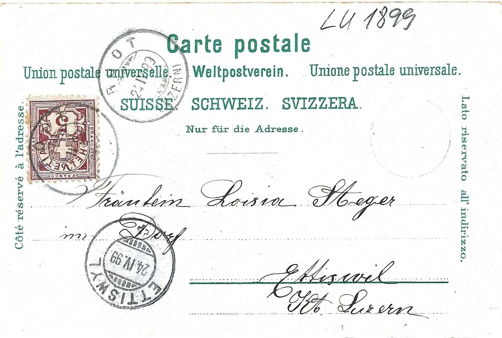 Cartoline postali: Root LU 4 Bild Litho Kirche Pfarrhaus Schulhaus Post 1899 – Nuovo (secondo la descrizione) da Ennetmoos venduto da Ambuman 1