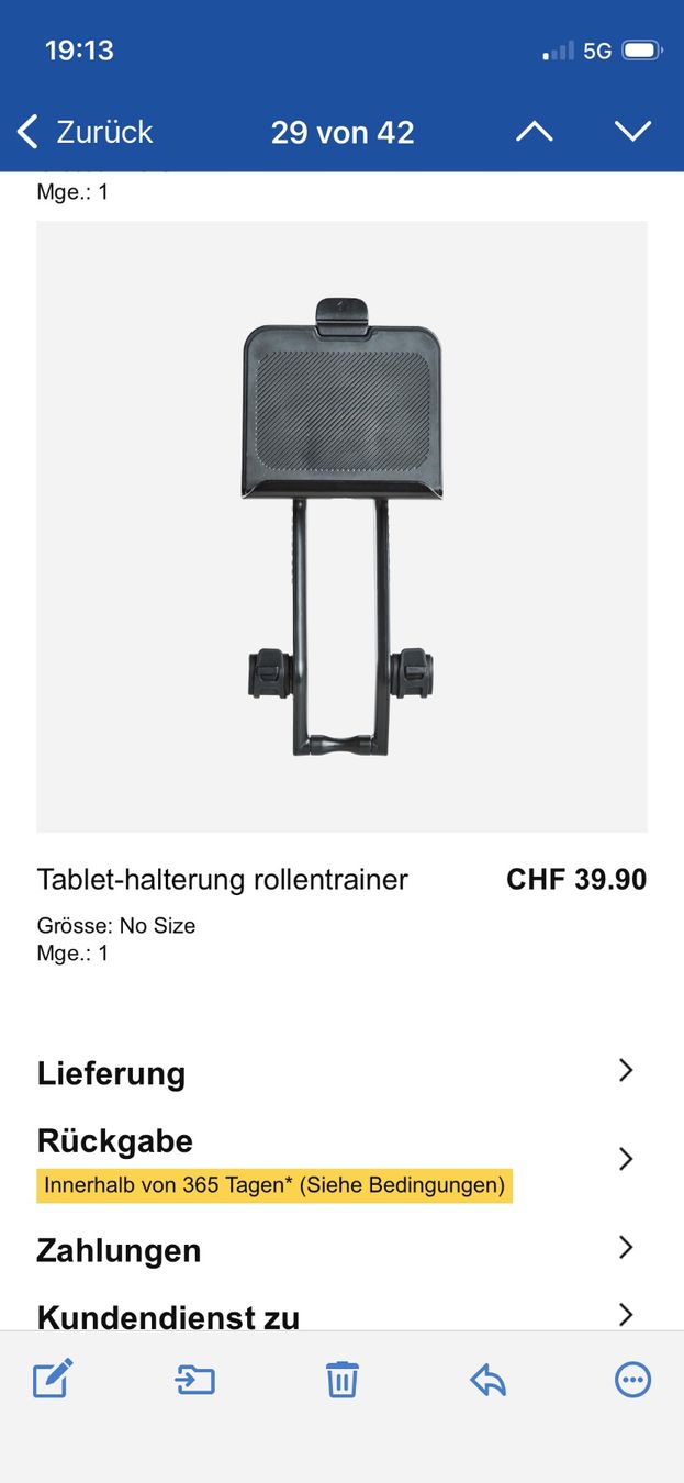 Decathlon Hometrainer: Rollentrainer neu/Ipad-Halterung/Voderradstütze/Reifen – Nuovo (secondo la descrizione) da Lachen SZ venduto da Pizzi77 4