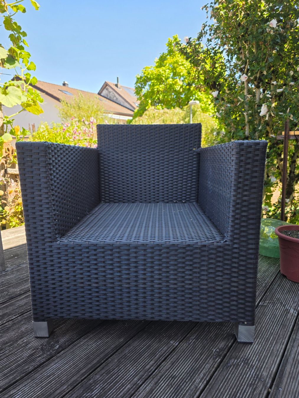 Sofas: Gartensofa und Gartensitz Polyrattan anthrazit – D'occasion à Villnachern par magie204 5