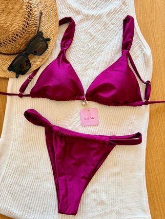 🏝️Sexy Damen Bikini Bordeaux M - Neu - Gratis Versand