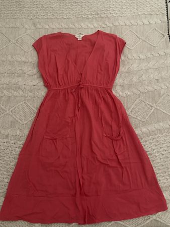 L.O.G.G. coral summer dress, size 38 - V-neck casual!