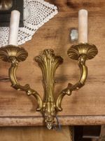 Antike Messing Wandlampe 2-armig Barock Vintage