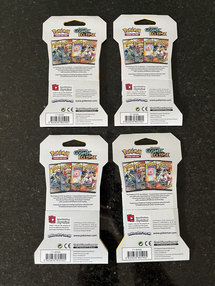 Pokémon Cartes à collectionner: 4 Pokémon Blister - Artset - Cosmic Eclipse  – Neuf avec emballage d'origine à Thalheim AG par ina_s5 1