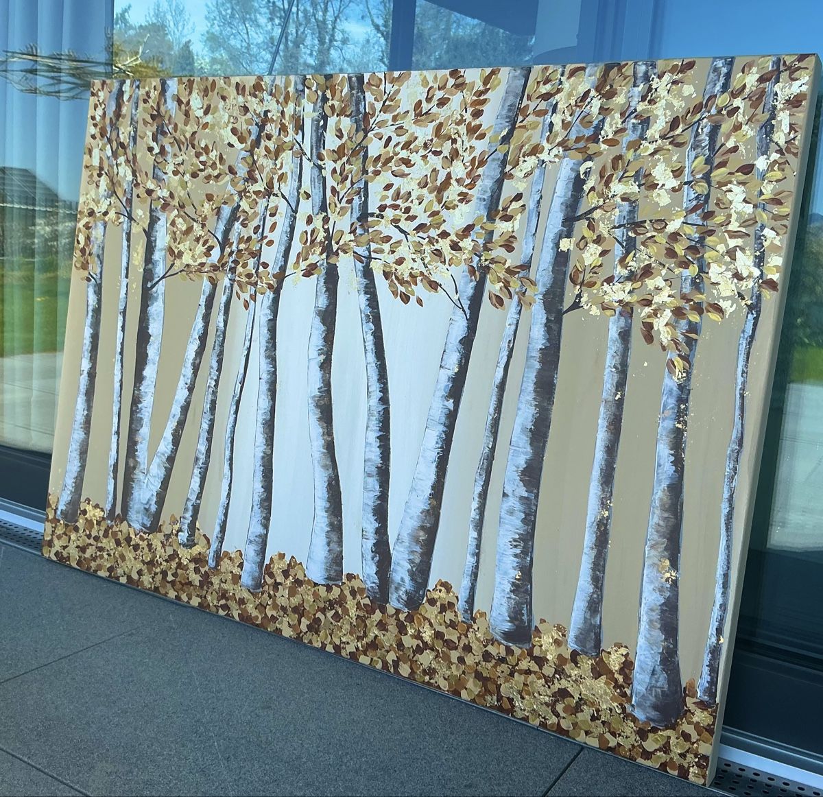 Dipinti: «Golden Forest » Extra Large Landscape – Nuovo e nell'imballaggio originale da Uznach venduto da Spillmannkunst43 6