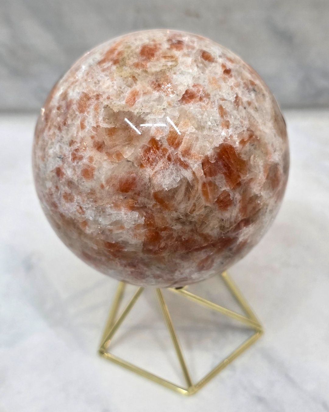 Minerali & Pietre curative: Arusha Sonnenstein Kugel 70mm 455g – Nuovo e nell'imballaggio originale da Matzingen venduto da Shay_Crystalz 1