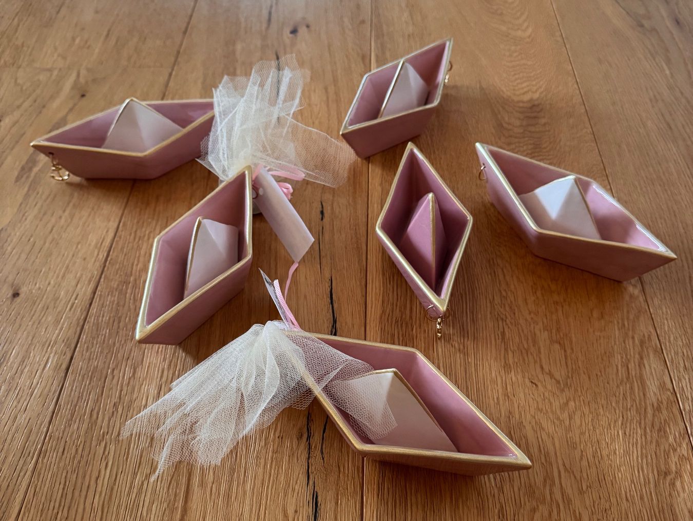Tutte le decorazioni: 6 Rosa Schiffchen Taufgeschenk Gastges... – Nuovo e nell'imballaggio originale da Luzern venduto da La_sfinge
