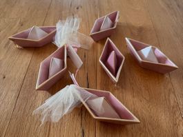 6 Rosa Schiffchen Taufgeschenk Gastges...