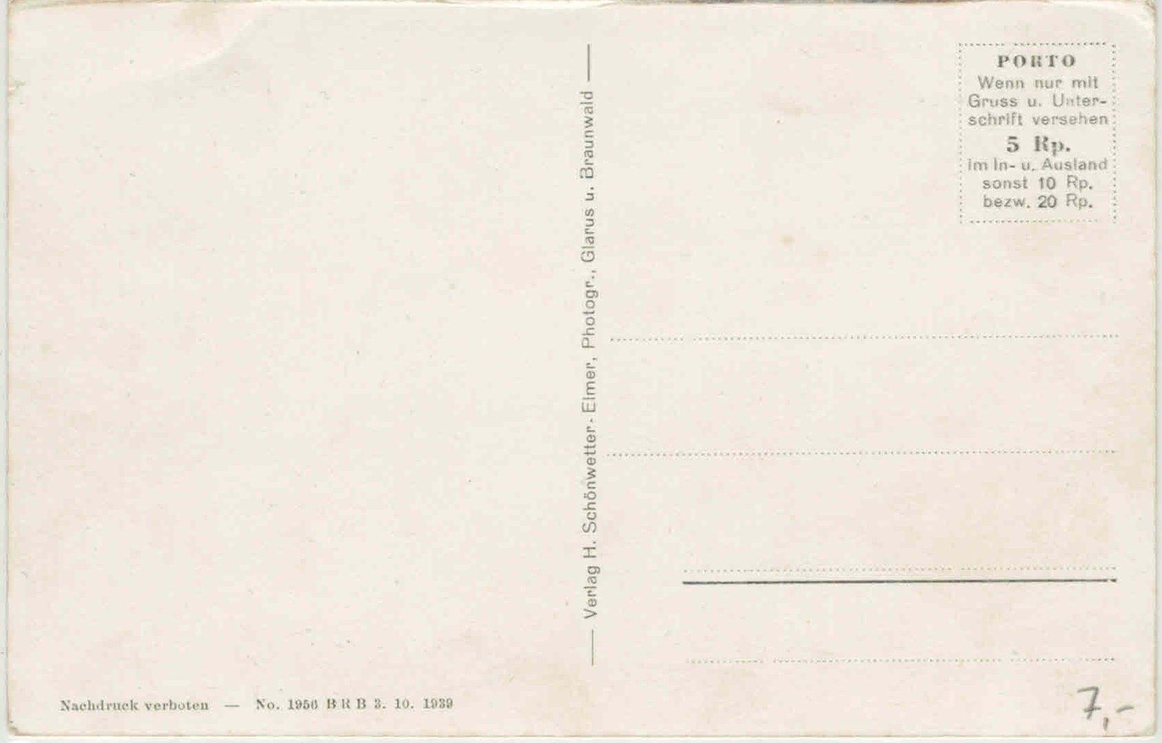 Cartoline postali: GL 9 Glarus Bahnhof Volksgarten – Nuovo (secondo la descrizione) da Fribourg venduto da philafri 1