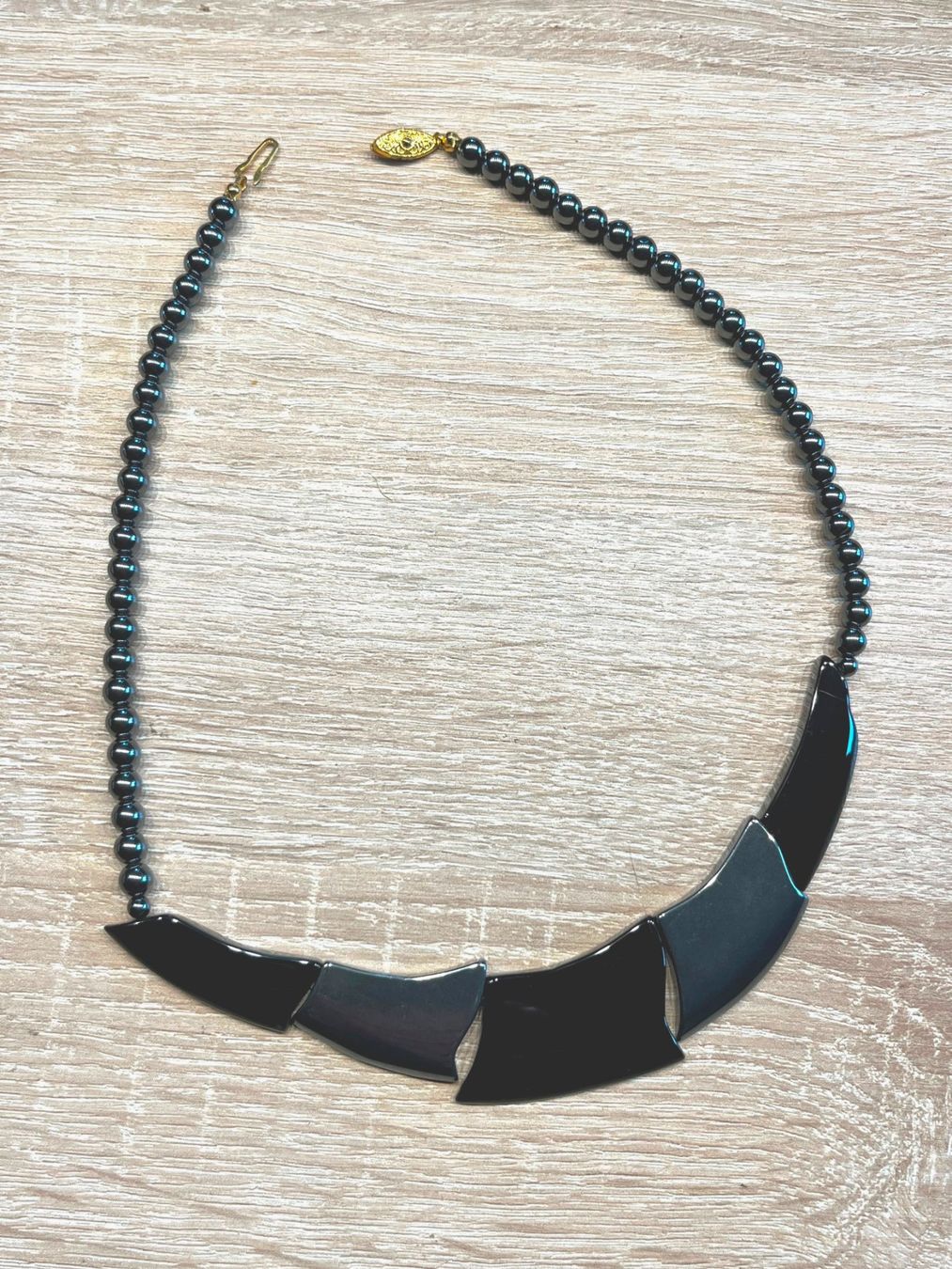 Onyx Catenine: Halskette Onyx & Hämatit – Usato da Muttenz venduto da Bhuebi 1