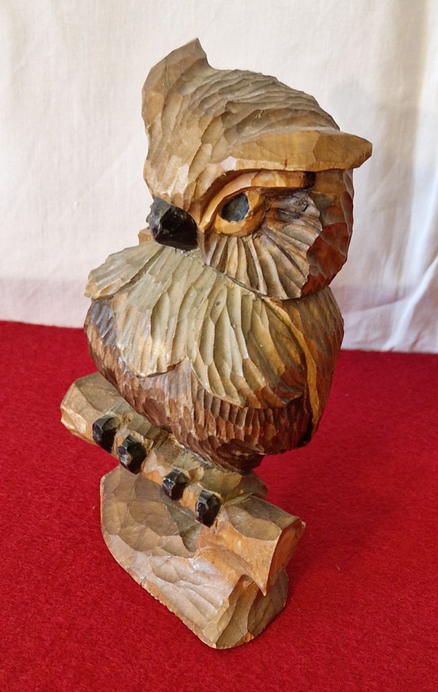 Statuette: Eule auf Ast, Holz schön detailliert geschnitzt ca. 19cm – Usato da Zürich venduto da silver-team 1