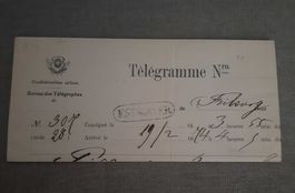 1874.TELEGRAMME SUISSE CACHET LINÉAIRE ESTAVAYER