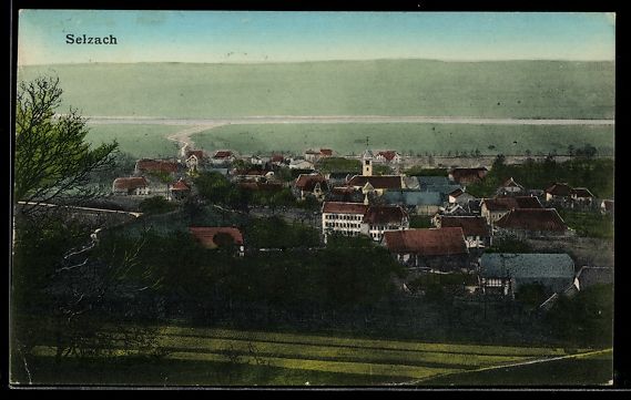 Cartes postales: AK Selzach, Ortsansicht mit Kirche – D'occasion à Berlin par bartko-reher