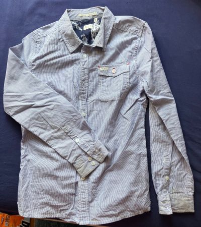 Jungenhemd Pepe Jeans gestreift blau weiss Grösse 152 12 J