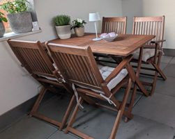 Gartenmöbel Set aus Holz AVEIRO inkl. 4x Sitzkissen in beige