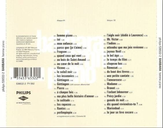 CDs: DOUBLE CD BARBARA - CHANSONS - COMME NEUF ! – D'occasion à PORRENTRTUY par RABAIS_SPORT 1