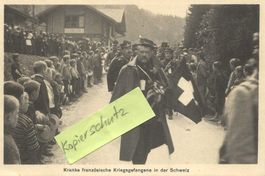 Lungern OW Kranke französische Kriegsgefangene Bahnhof 1916