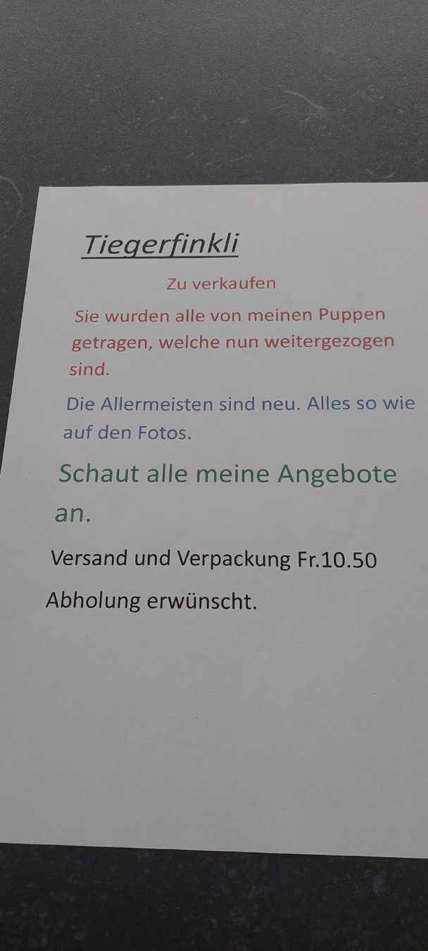 Bambole: Tiegerfinkli für Puppen oder Kinder – Usato da Muri AG venduto da nindo1 1