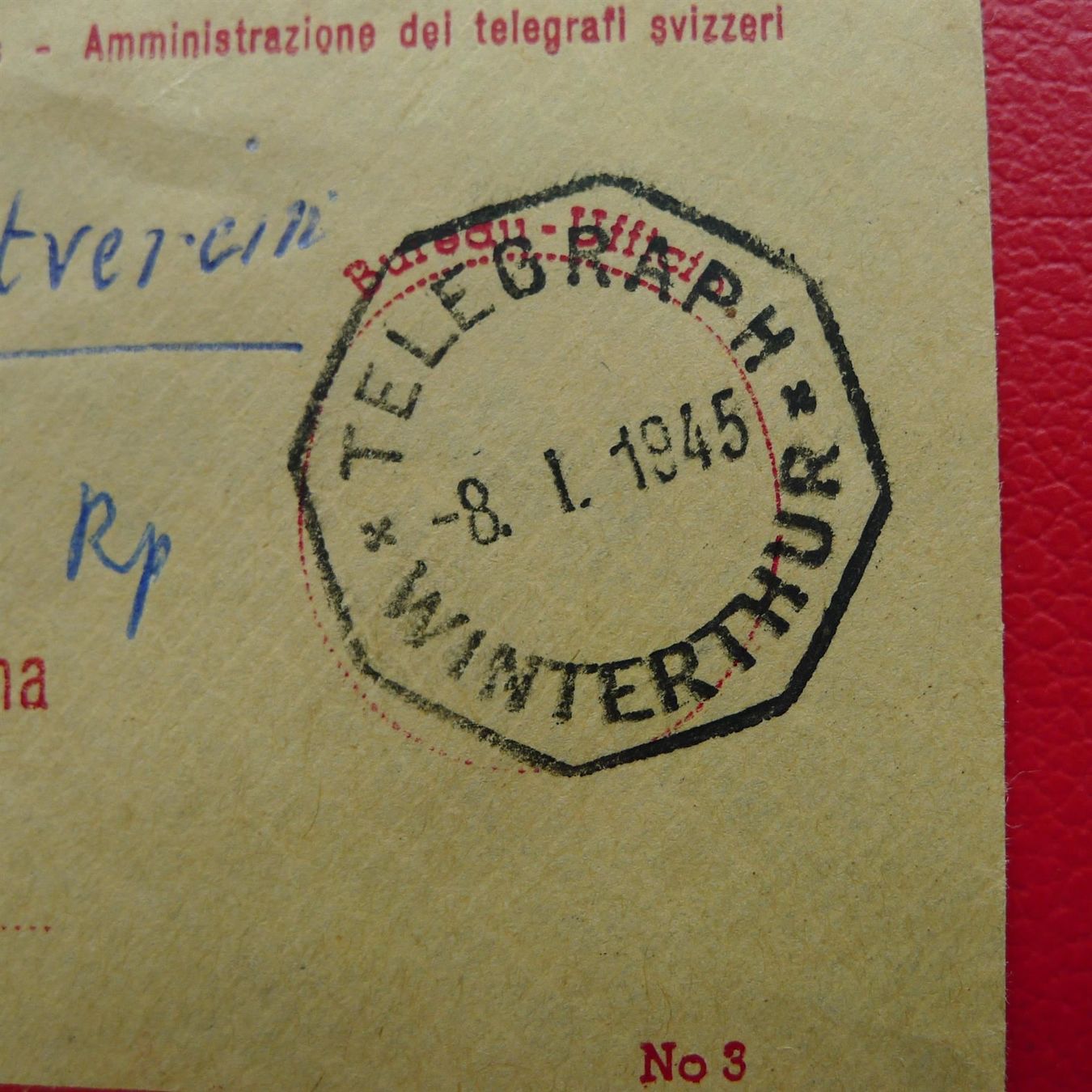 Tutti i francobolli: 1945: Telegraphenstempel WINTERTHUR auf Brief – Usato da Sursee venduto da Luzernerraute 1