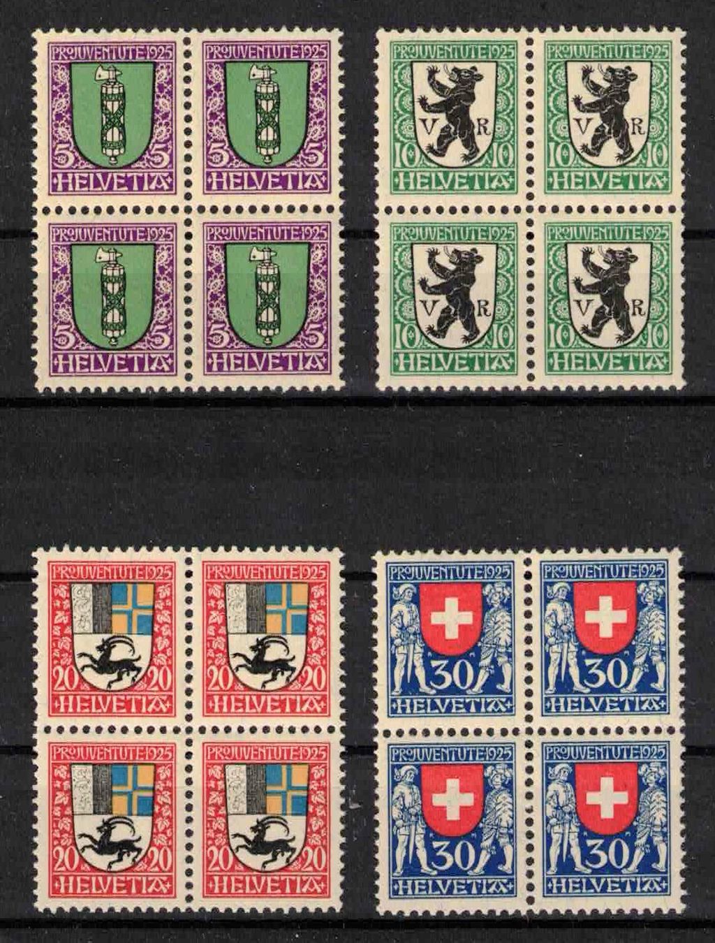 Tutti i francobolli: Pro Juventute 1925 im 4er-Block, postfrisch ** – Nuovo (secondo la descrizione) da Nuglar venduto da Stamp88