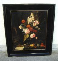 prunkvolles Öl auf Leinwand Blumenstilleben, signiert