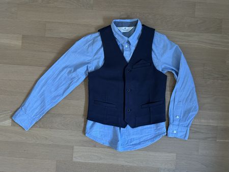 H&M Jungen Hemd + Weste Gr. 140 festlich Hochzeit Konfirmati