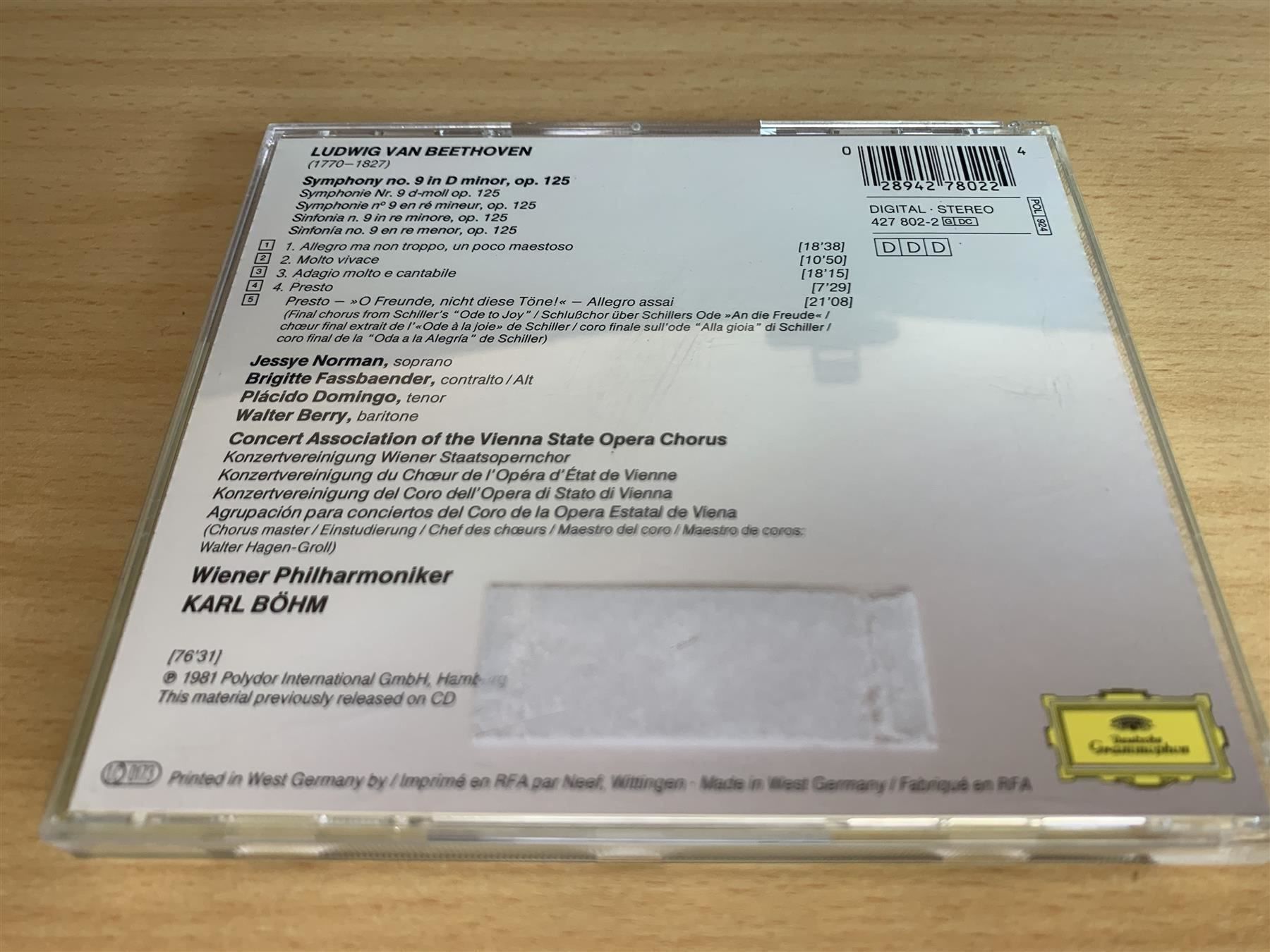CD: Beethoven - Symphony No. 9 In D Minor, O – Usato da Rikon im Tösstal venduto da Alpenmutz 1