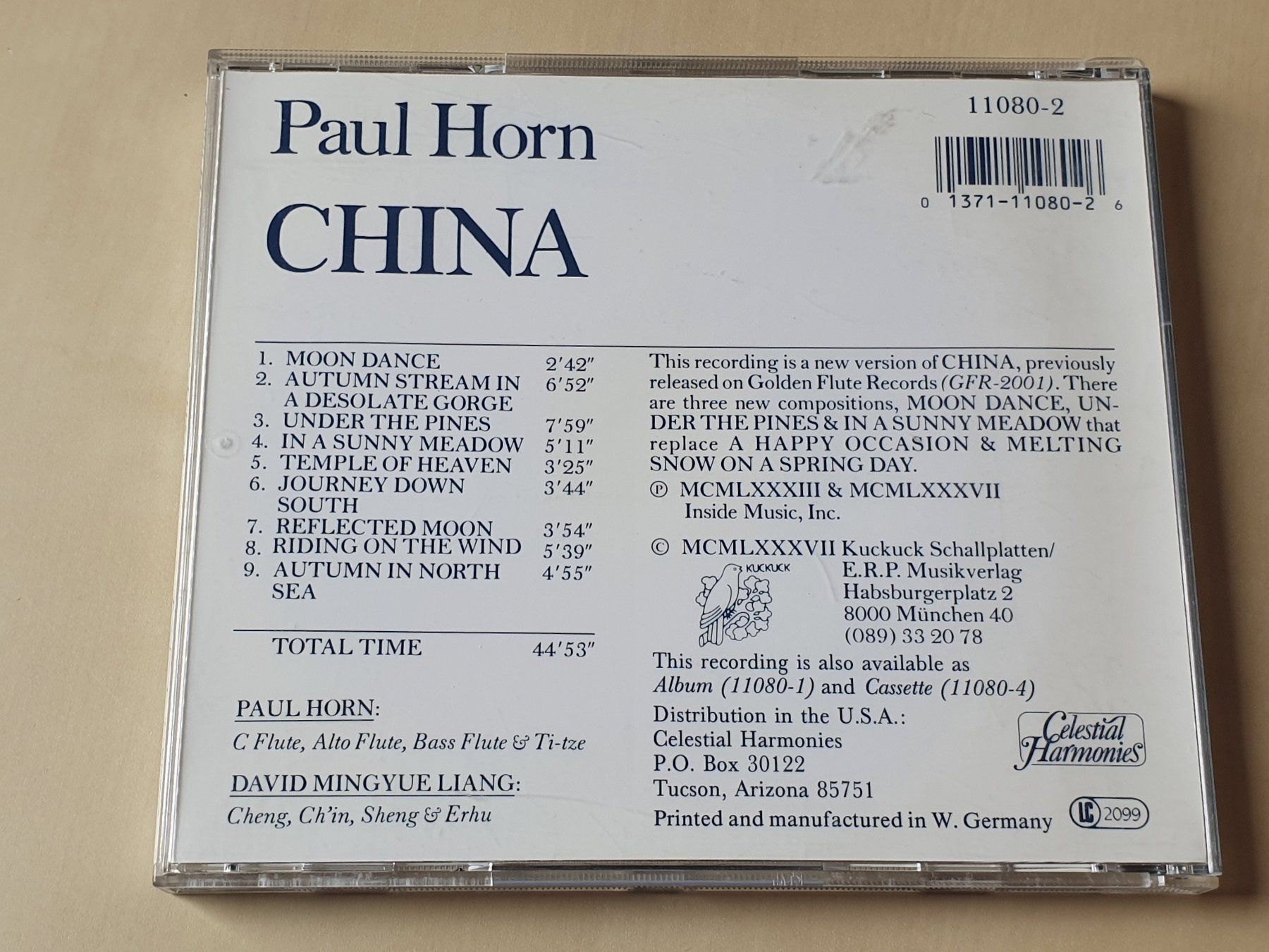 CDs: Paul Horn China – Gebraucht aus Stansstad von collectorsshop 1