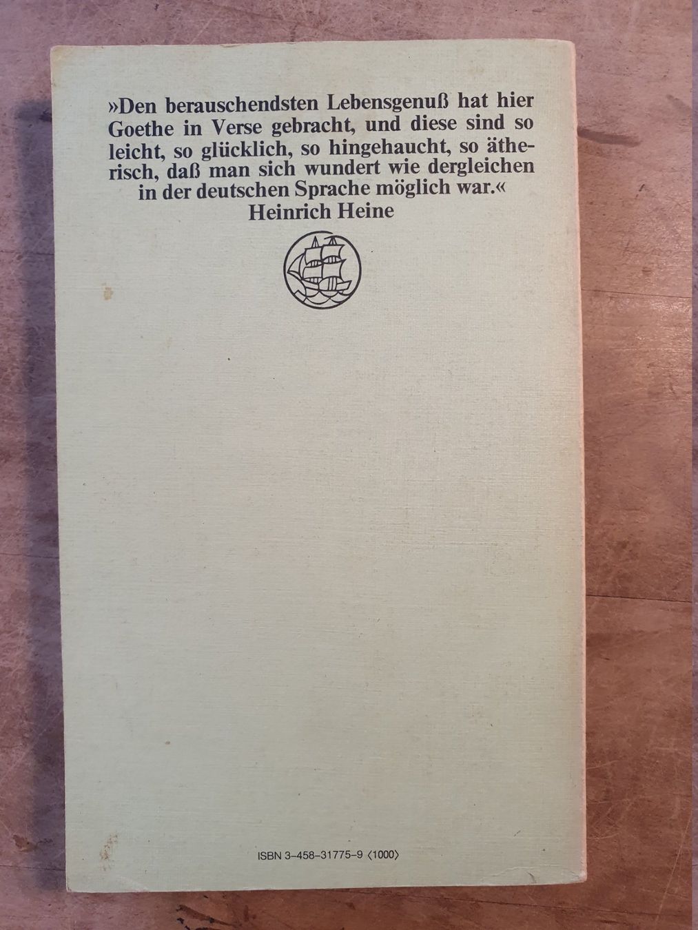 Libri: Goethe westöstlicher Divan Insel – Usato da Zürich venduto da loosebone 1