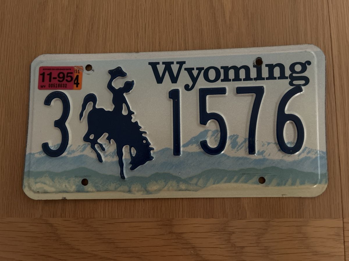 Schilder: Kontrollschild Wyoming USA – Gebraucht aus Gränichen von Happycooker