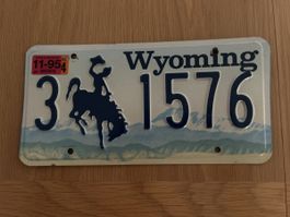 Kontrollschild Wyoming USA