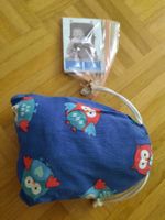 Kindersitz Stoff blau mit Eulen Muster faltbar + Anleitung
