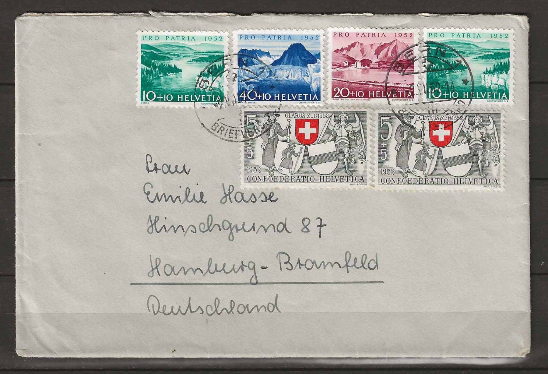 Tutti i francobolli: PP052 - Pro Patria 1952 sur lettre – Usato da Trélex venduto da Phil_Albert