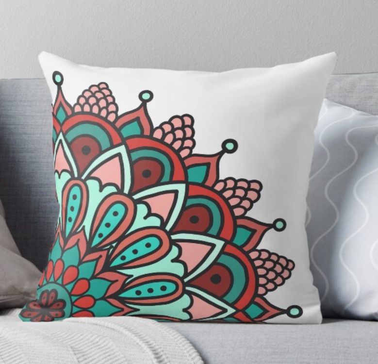 TreeWool Kissenbezug 2er-Set, 40x40 Cm – Ikat Ogee Design, 100% Baumwolle