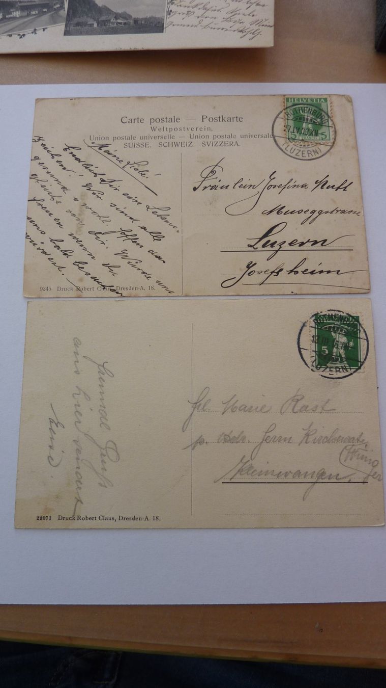 Cartoline postali: 2 ver. uralte Ansichtskarten : Rothenburg bei Luzern 1908 – Usato da Birrwil venduto da Schnaepli 2