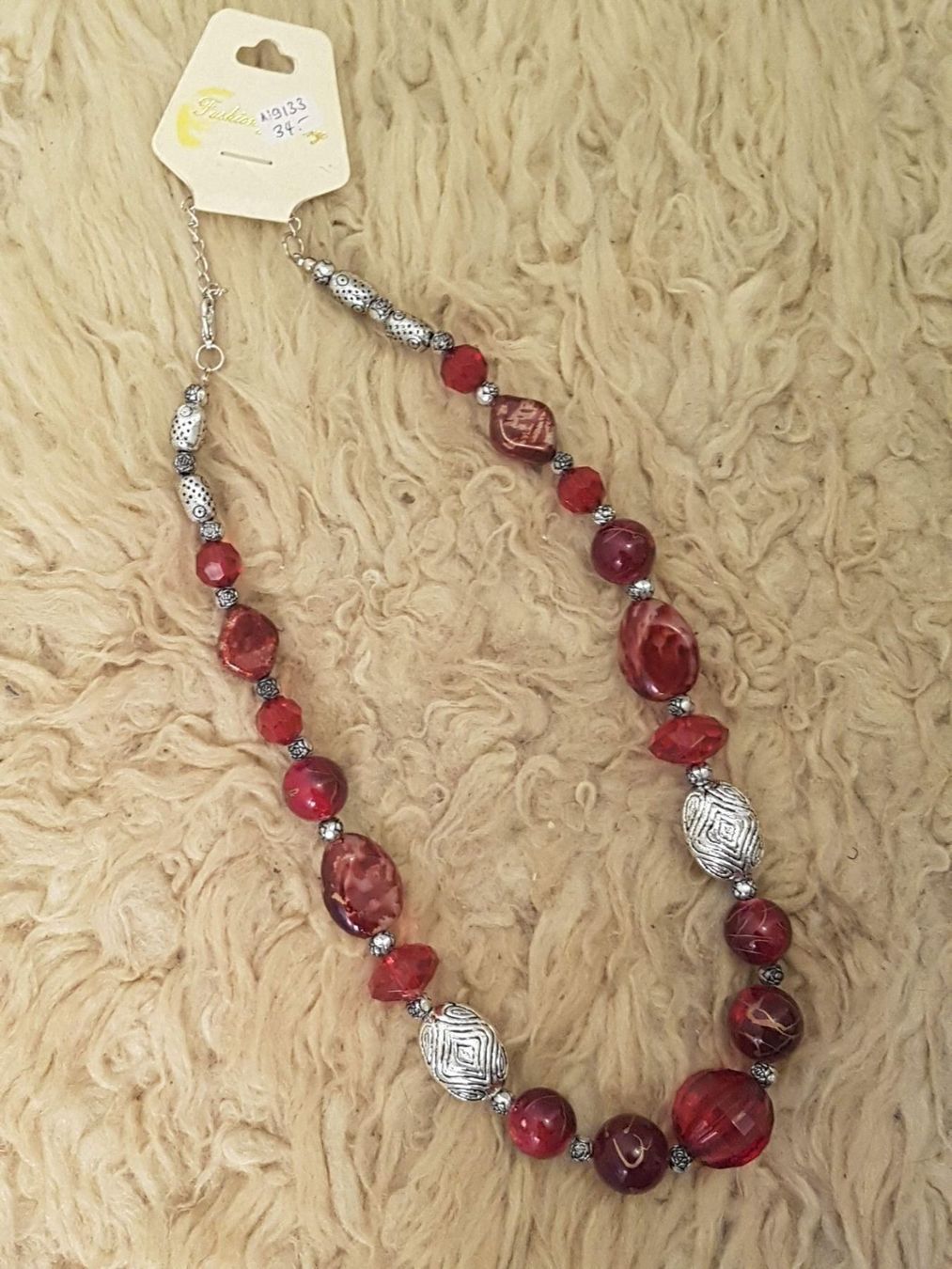 Ketten: Kette tiefrot silberfarben, ca. 57 – Gebraucht aus Ettingen von Maranathatalitha 4