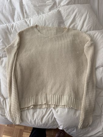 Brandy Melville T.U. Pull-over en maille beige 100% coton
