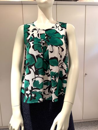 Joli top fleuri sans manches, taille S – Idéal été !
