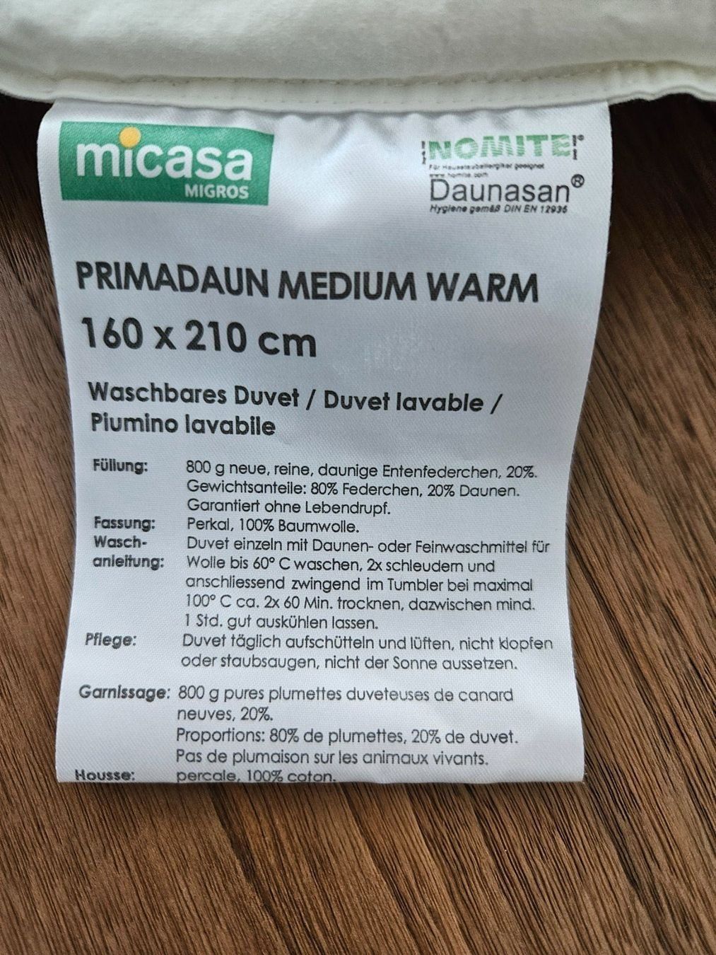 Micasa Coperte: Daunenduvet / Bettdecke 160x210cm – Usato da Delley venduto da LiquidButterfly 1