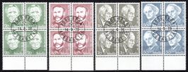 CH 1978: Portraits V. Viererblocks, Ersttag gestempelt